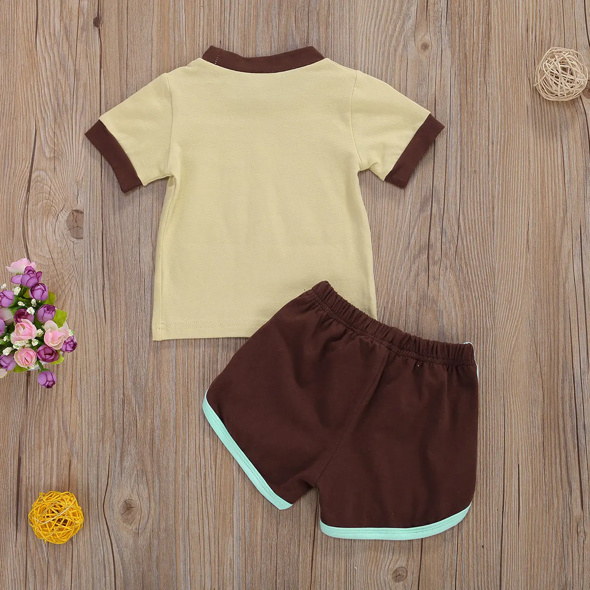 Летний комплект из футболки и шортов для малышей креативная рубашка с коротким