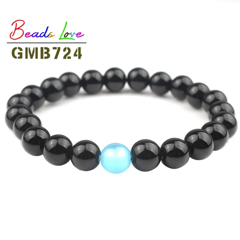 Black agate cat eye Мужские натуральные вулканического происхождения браслеты из камней Шарм матовые черные лавы Агатовые Бусины Амазонит тигровый глаз пара браслет Женщины Йога ювелирные изделия - Окраска металла: Black agate cat eye