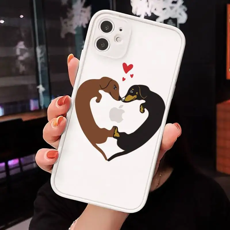 

Dachshund Silhouette Dog luxury Phone Cases funda matte transparent For iphone 7 8 11 12 plus mini x xs xr pro max cover