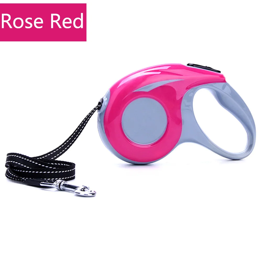 Pink Pet Dog Leash Roulette for Dog Automatic Retractable Leash Cat Puppy Adjustable Rope Length Pet Walk Leash for Small Medium Dog Traction Rope - Color: Pink Pet Dog Leash