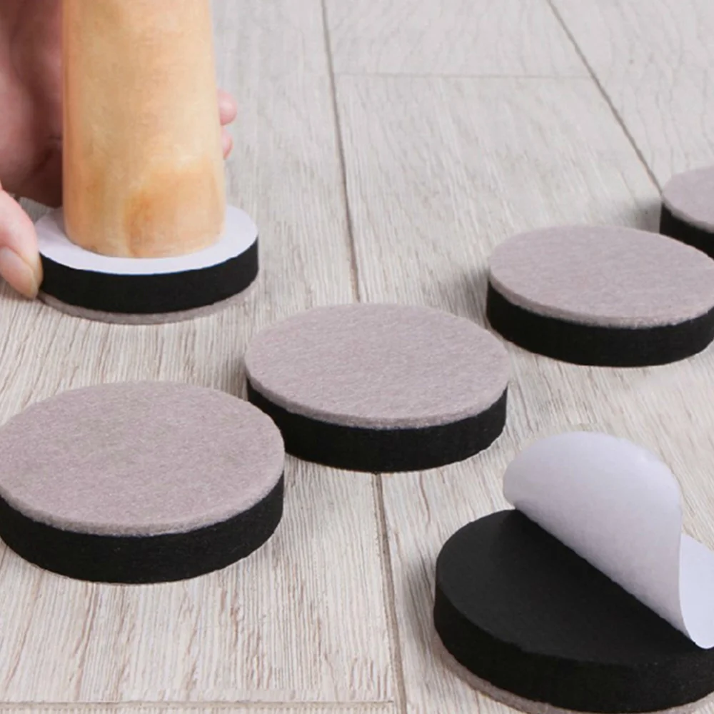 

1 Set 12Pcs Furniture Felt Pads Practical Table Floor Protectors (Black)