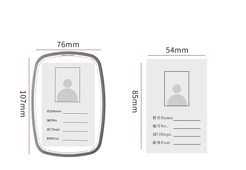 

1pc Double-sided Acrylic Work Staff ID Name Tag Work Card Holder with Retractable Badge Reel Clip Lanyard Set