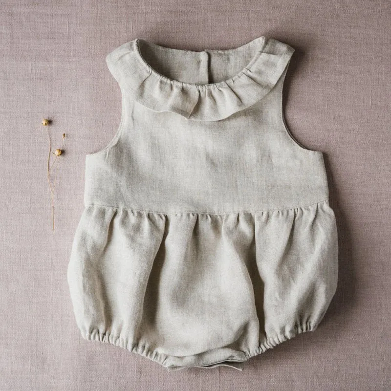 

Baby Girls Boys Rompers 2021 Summer Infant Unisex Clothes Cute Sleeveless Toddler Jumpsuits Cotton Linen Newborn Baby Costumes