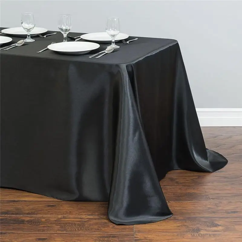 7 белые атласные скатерти 140 см x 250 прямоугольные оптовая продажа для свадебных