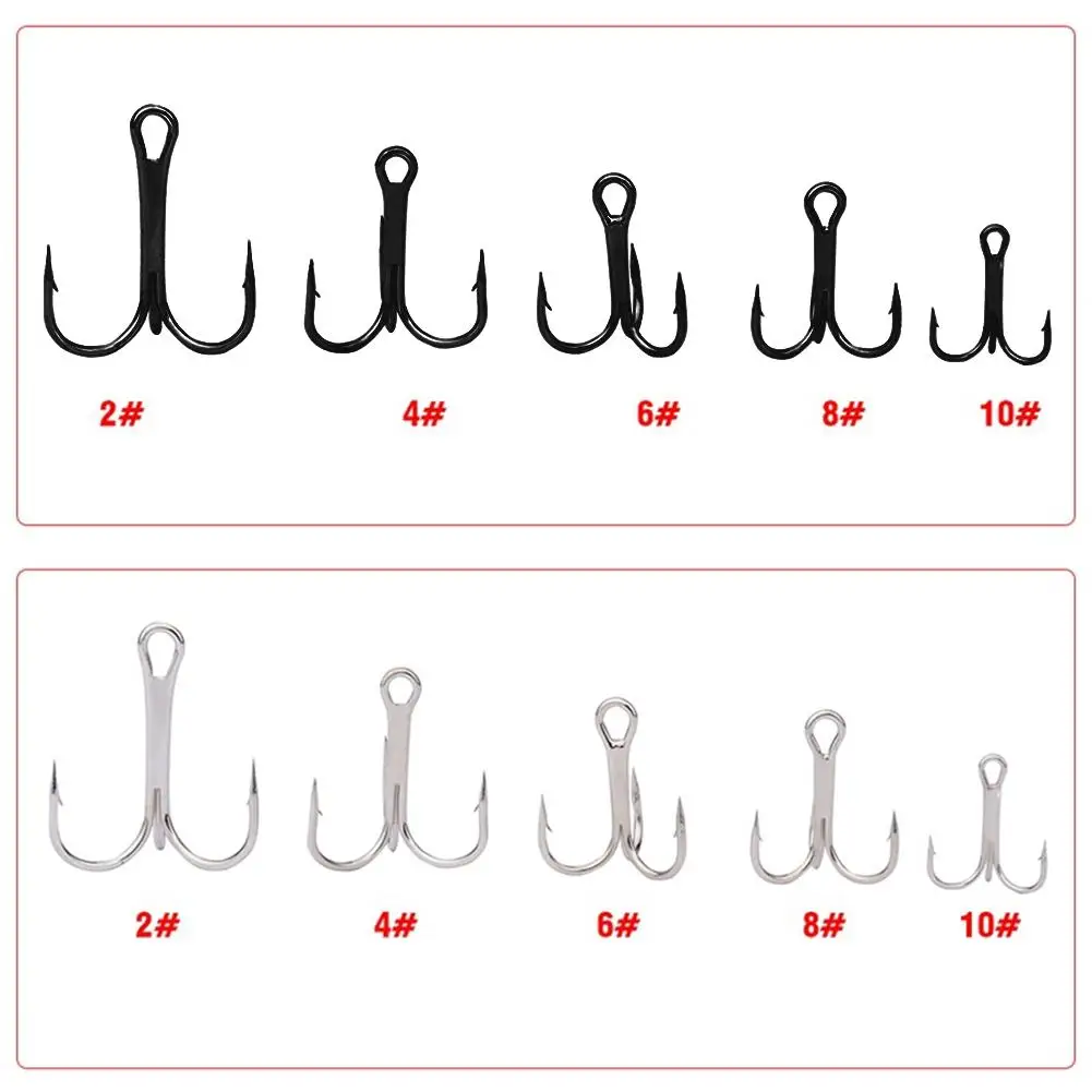 

50Pcs Fishing Treble Hook Worm Bait Holder Fish Tackle Tools Accessories