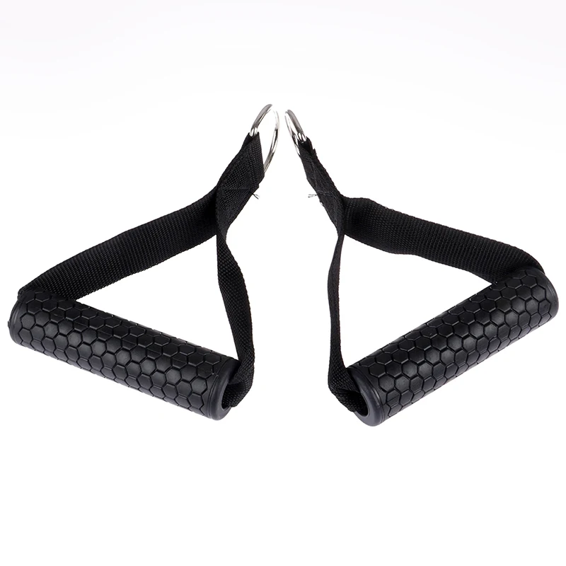 

1 Pair Gym Resistance Bands Handles Anti-slip TPR Grip Strong Nylon Webbing Fitness Heavy Duty Cable Machine Workout Equipment