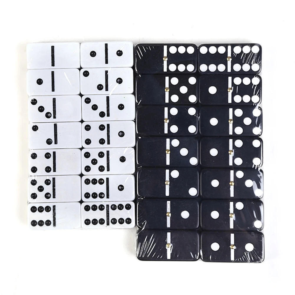 

28 PCS Color Dot Dominoes Set Simple Boxed Fun Plastic Domino Toy Casual Entertainment Game Card For Home Family Traveling