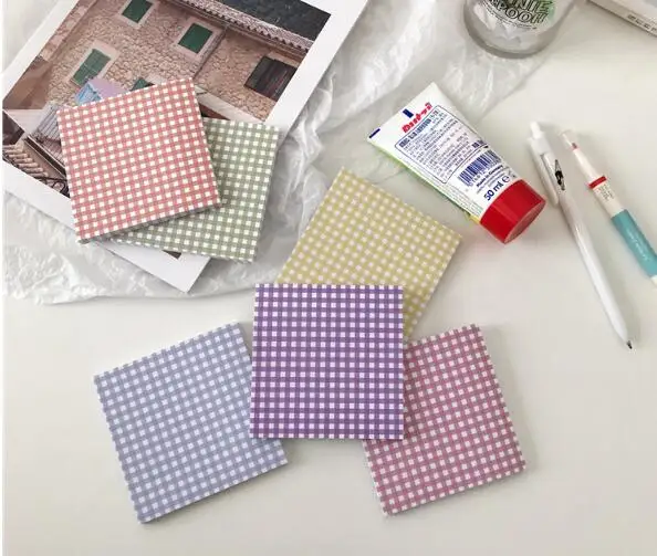 6 notes 50 страниц каждый 6 видов ярких цветов плед post-it note DIY Скрапбукинг материал Примечание сообщение сетки шаблон - Цвет: 6 notes
