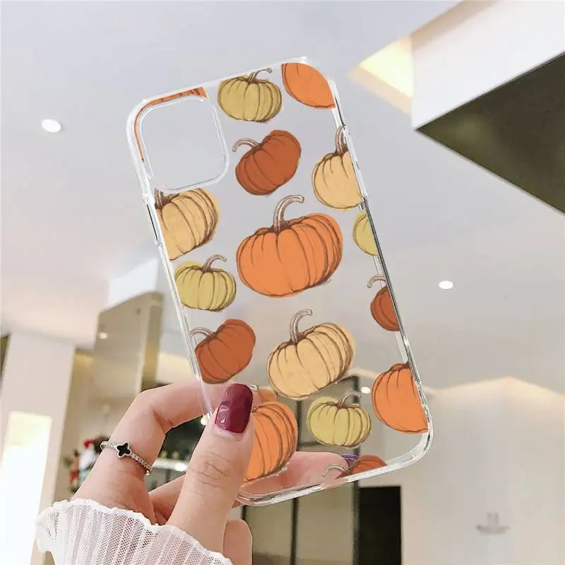 

pumpkin Phone Case Transparent soft For iphone 5 5s 5c se 6 6s 7 8 11 12 plus mini x xs xr pro max