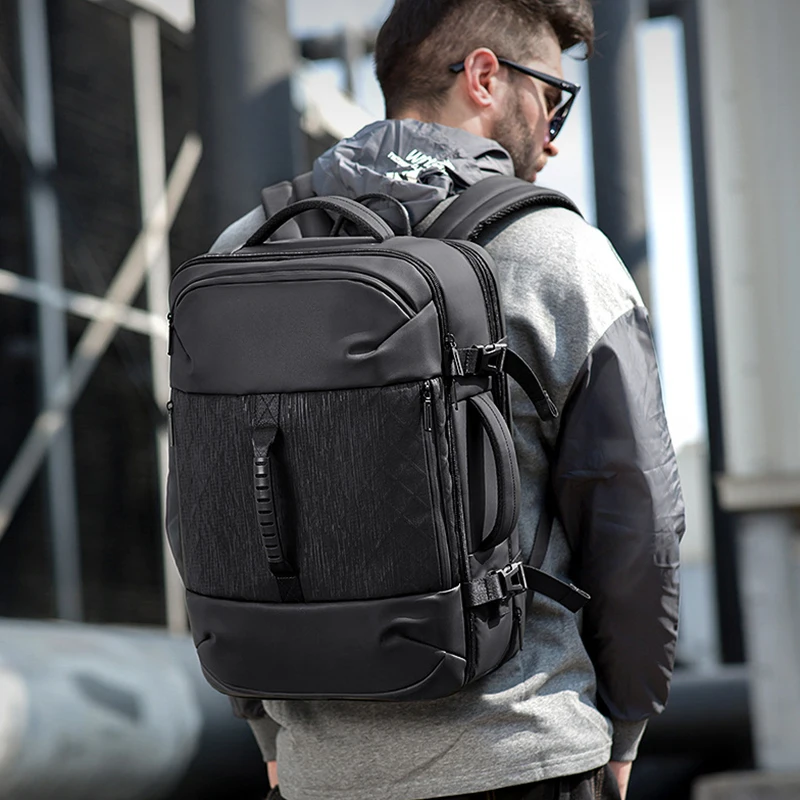 Рюкзак inrnn мужской для ноутбука 17 дюймов расширяющийся ранец водонепроницаемая