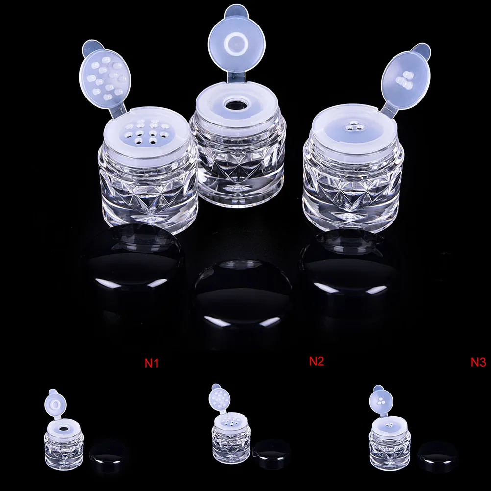 

3 Styles Clear Empry Cosmetic Sifter Loose Powder Jars Container Screw Lid DIY Bottle For Makeup Tools