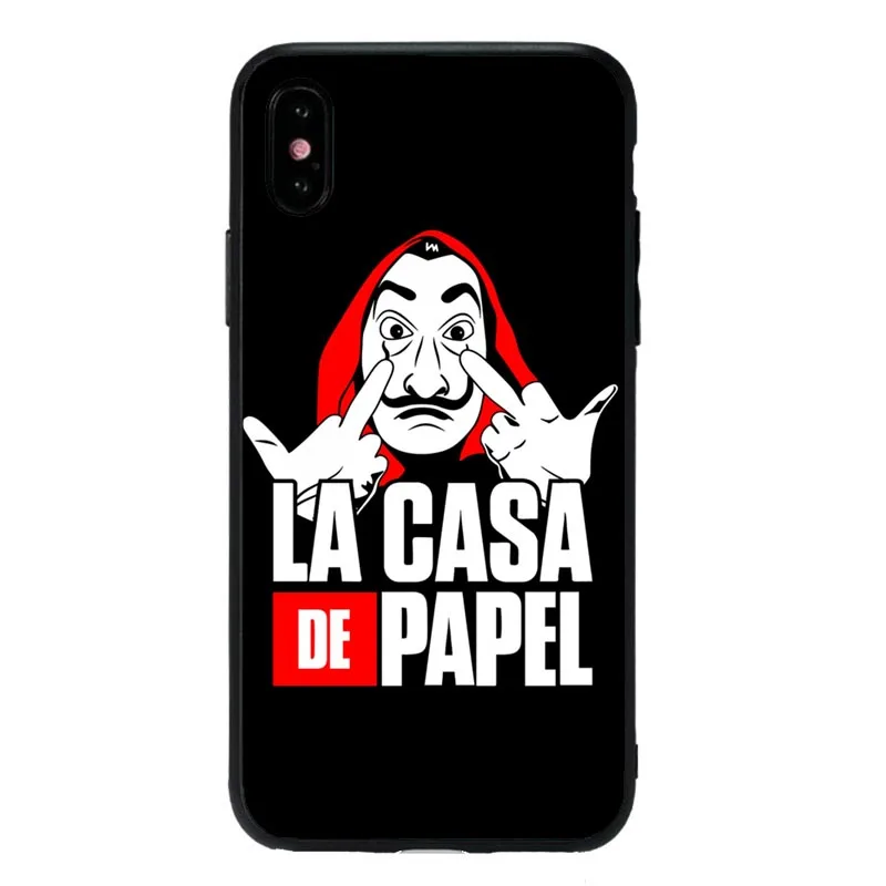 TPU La Casa De Papel case for iphone X XR XS MAX soft tpu phone cover for iphone 6 6S 7 8 PLUS Money Heist caso for 7plus coque - Цвет: TPU
