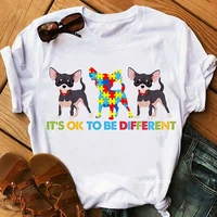 its ok to be different chihuahua graphic print t shirt women dog lover tshirt femme harajuku kawaii clothes funny t shirt tops