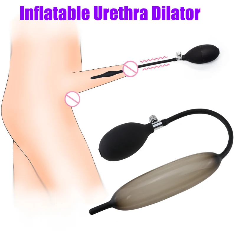 

Inflatable Expandable Horse Eye Stick Silicone Penis Plug Urethra Catheter Dilator Men Masturbator Penis Insert Device Sex Toys