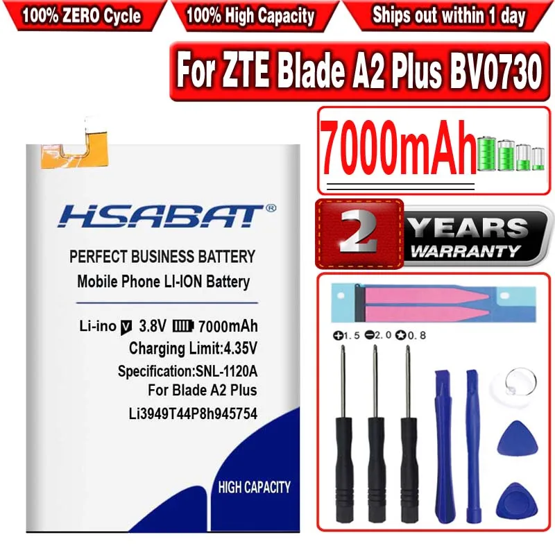 Аккумулятор HSABAT 7000 мАч Li3949T44P8h945754 для ZTE Blade A2 Plus BV0730 A2Plus A610 | Мобильные телефоны и