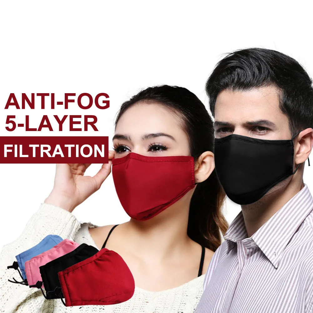 PM2.5 противотуманная маска для рта с регулируемым зажимом носа хлопковые дышащие