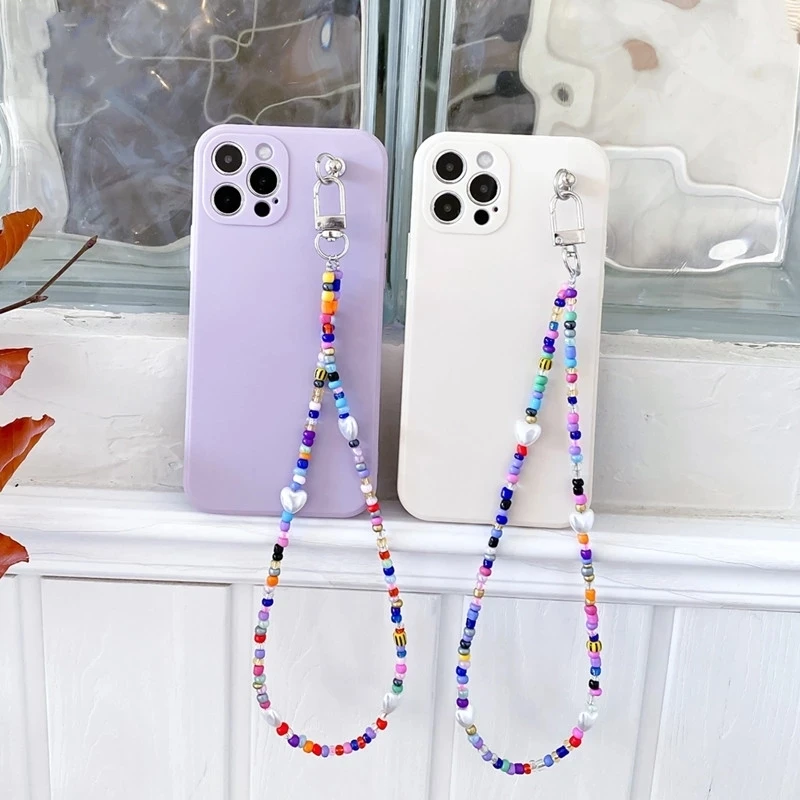 Корейский чехол для телефона с жемчужными бусинами и цепочкой-браслетом Samsung Galaxy