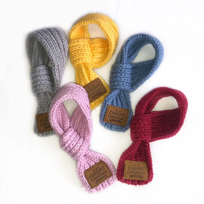 

Рождественский вязаный шарф для собак, зимний теплый вязаный нагрудник для маленьких и средних собак, кошек, чихуахуа, Мопсов, шейный платок...