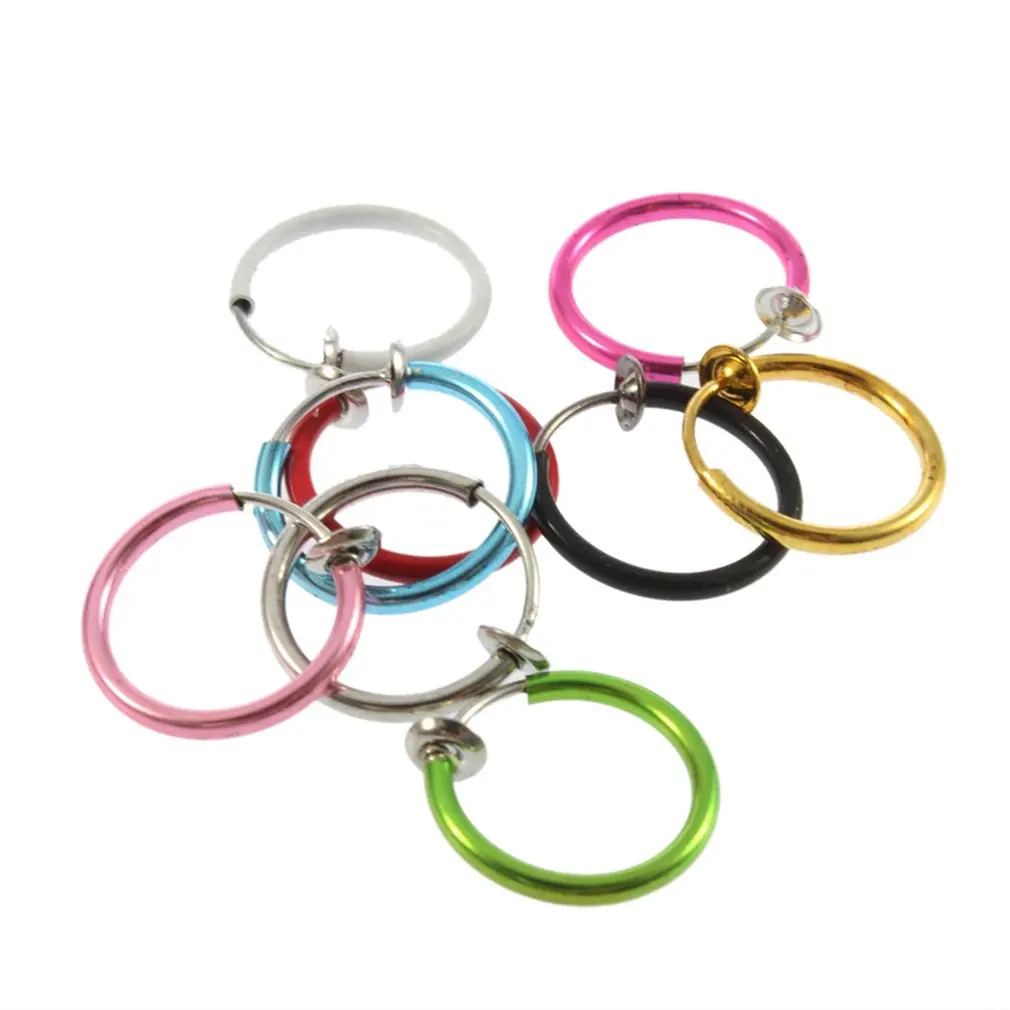 Новинка 2020 4 шт. 2 пары клипсы для носа губ ушей серьги в стиле панк готика пирсинг