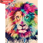 HUACAN Полная площадьКруглый Алмазная вышивка львы рукоделие 5д алмазная живопись животные вышивка крестиком
