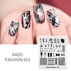 Пластина для стемпинга для нейл-арта KADS, модный дизайн для ногтей 063, с чернилами и принтом губ, шаблоны для маникюра, лак для ногтей