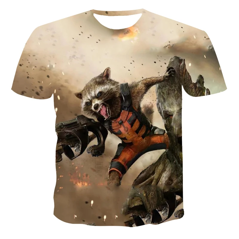 

New 3d Men T-shirt Bear Warrior Pattern Men's Clothing the Streets of Leisure Short Sleeve Men's Summer Fashion Print T-shirts