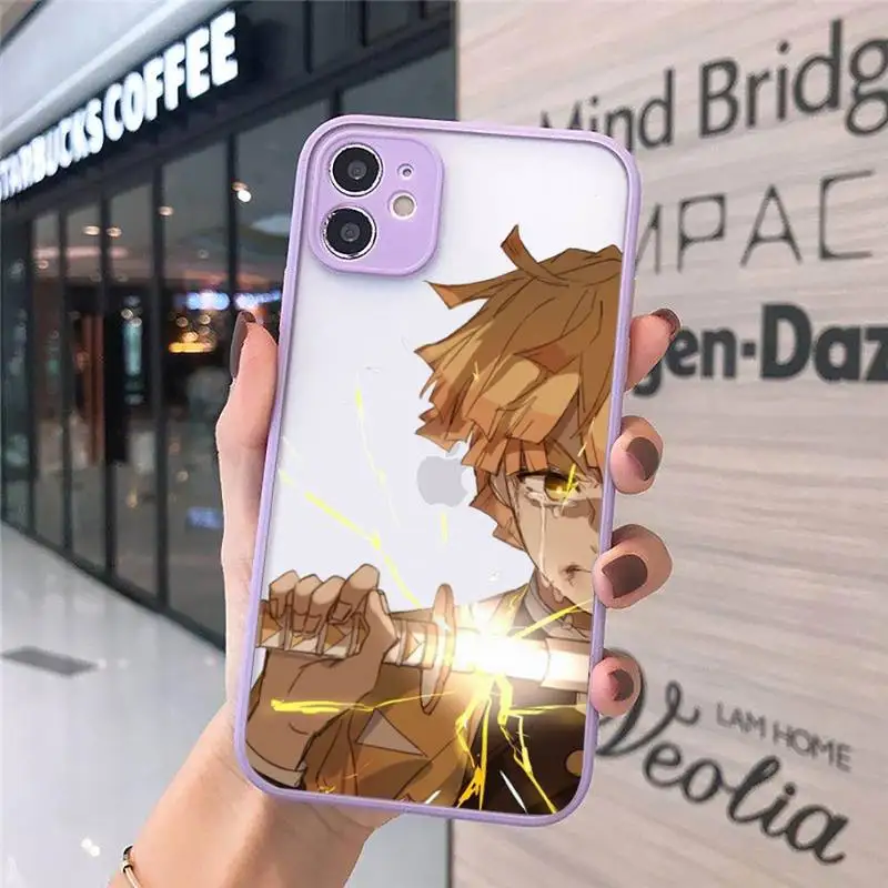 

Kamado Nezuko Kimetsu no Yaiba Demon Slayer anime Phone Cases matte transparent For iphone 7 8 11 12 plus mini x xs xr pro max
