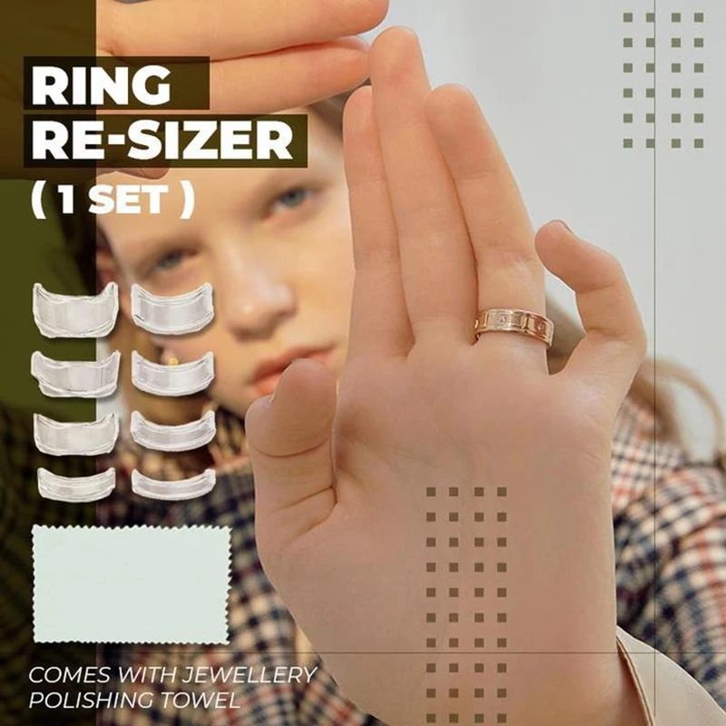 

8PCS Ring Size Adjuster Invisible Ring Re-sizer Loose Rings Reducer Silicone Clear Ring Size Adjustment Cushion XXS-3XL Fit Any
