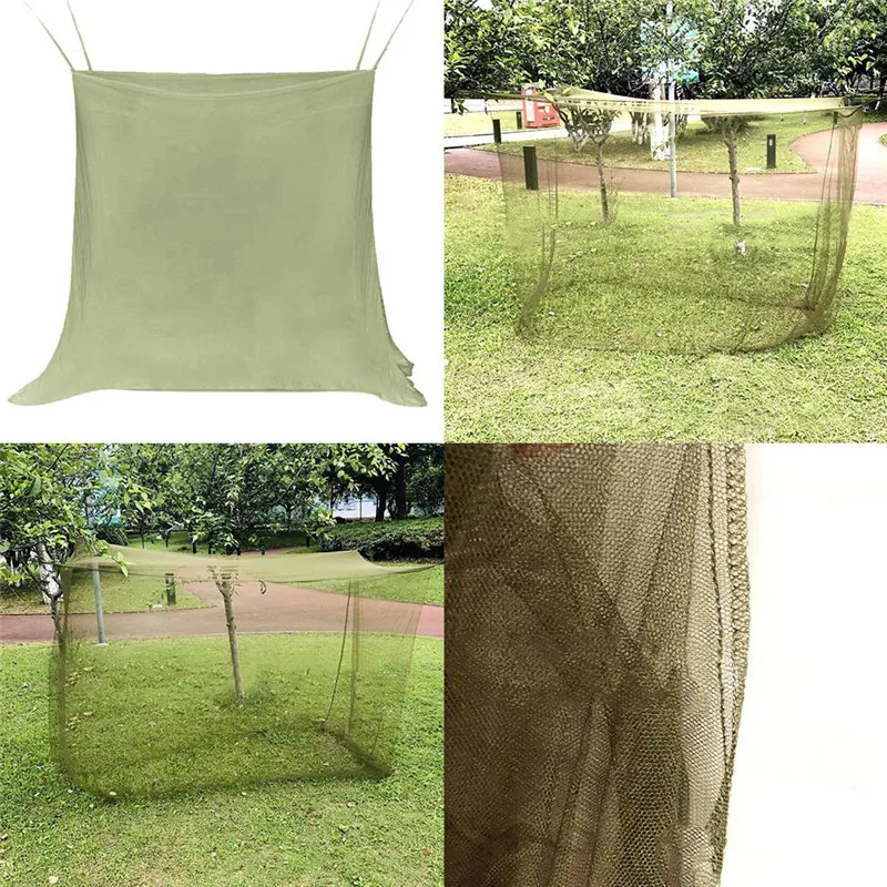 

Outdoor Portable Mosquito Net Cover Armygreen Lightweight Breathable Anti-mosquito Bed Net for Camping Travel 200*180*90cm