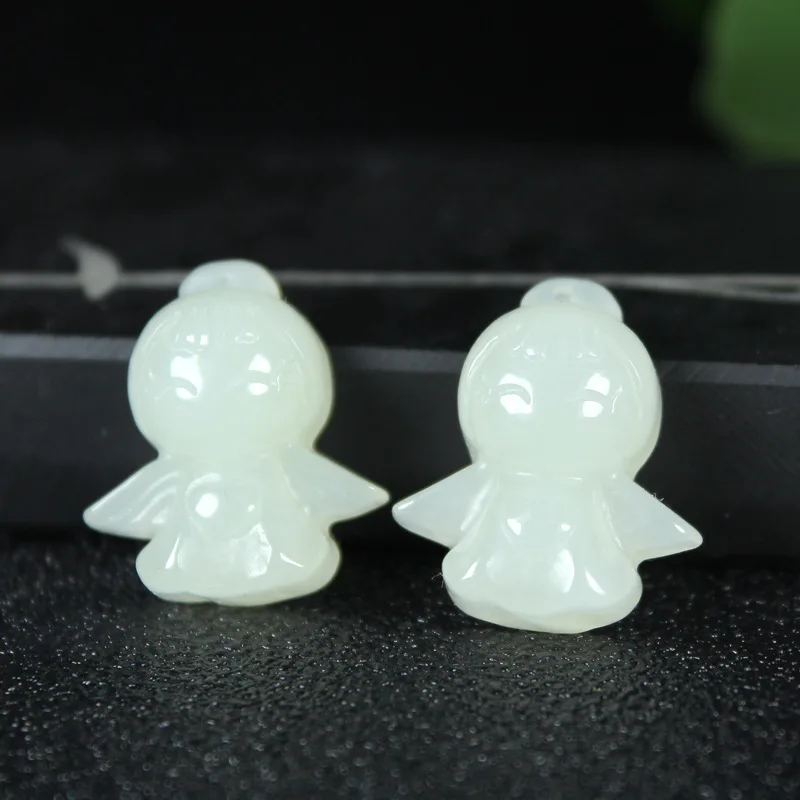 

Natural hetian jade handcarved Angel baby DIY 100% real jade pendant necklace jade accessories for women men lovers