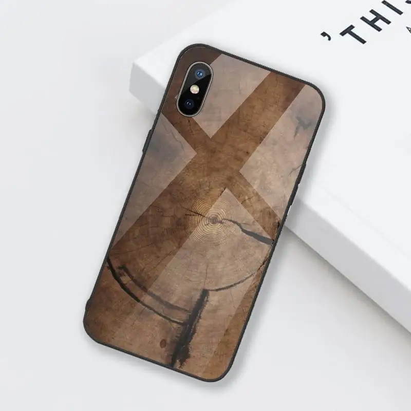 

Luxury pattern wood texture Phone Case Tempered glass For iphone 6 6S 7 8 plus X XS XR 11 12 mini PRO MAX
