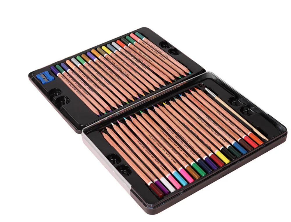 36/48 color Log environmental protection 36 48 water soluble pencil iron box set painting special pen | Канцтовары для офиса и