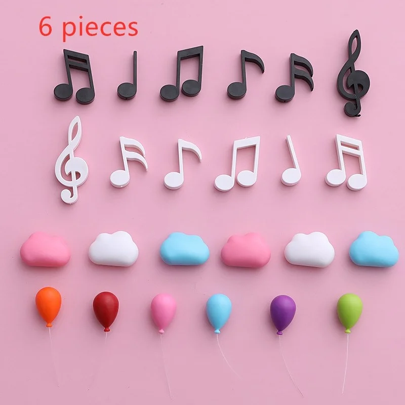 6Pcs/Set Creative Music Style Piano Melody Note Three-dimensional Refrigerator Sticky Household Kitchen Decoration Accessories | Дом и сад