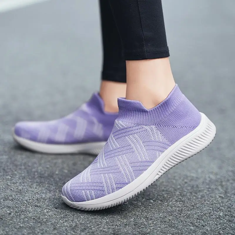 

Women Stretch for Casual Shoes Mesh Flat Walking Shoes Sneakers Weaving Socks Sneakers Casual Student Breathable Female
