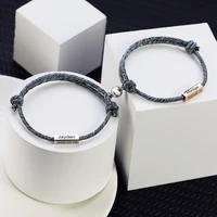 magnetic couple bracelet personalized engraved name weaving bracelet gift lovers bracelets stainless steel bangles %d0%b1%d1%80%d0%b0%d1%81%d0%bb%d0%b5%d1%82%d1%8b