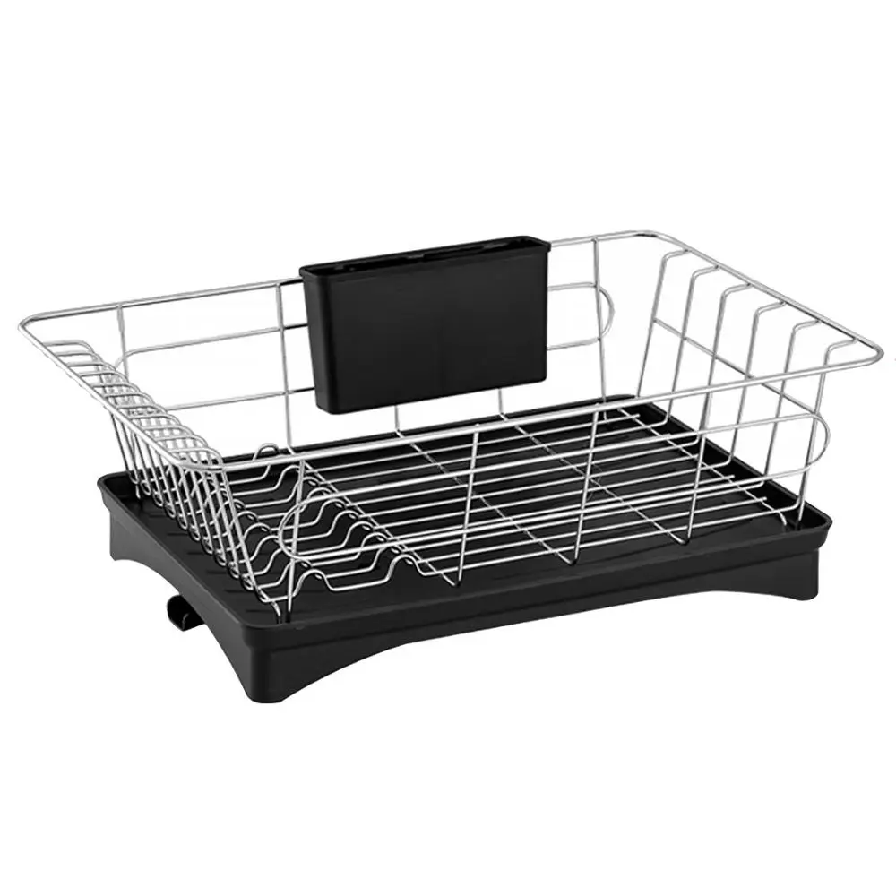 Сушилка для посуды 2 ярусная подставка из нержавеющей стали с держателем
