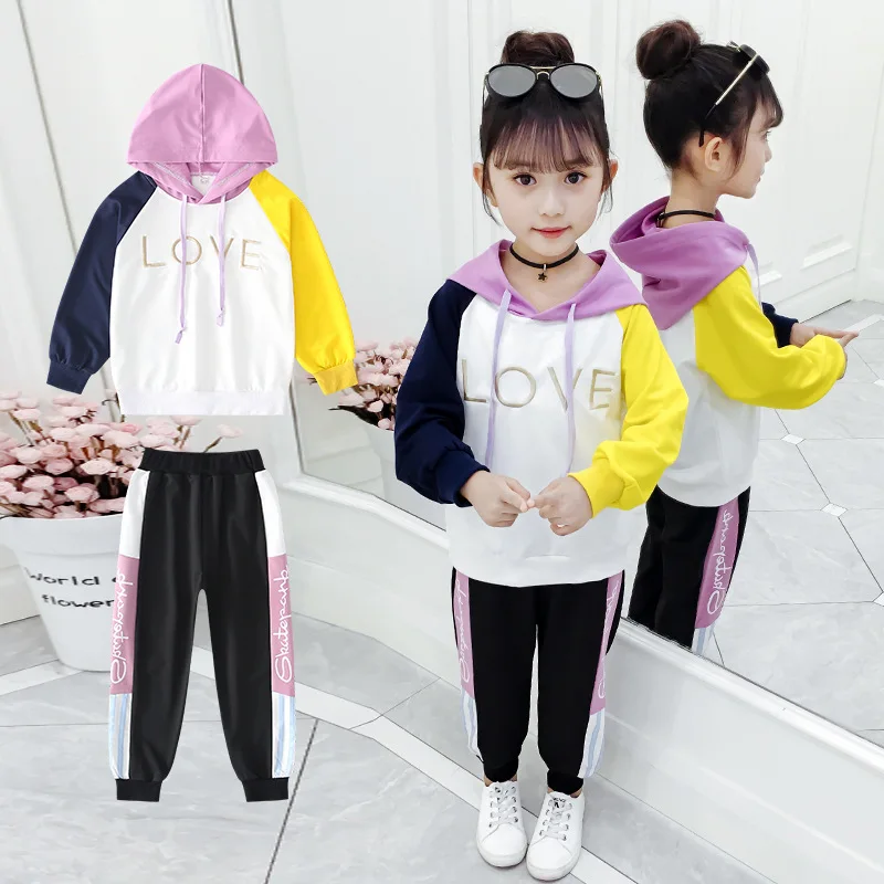 

Kids Clothes Set Casual Sports Teen Girls Tracksuits Autumn 2Pcs Children Clothing Suits 4 6 8 9 10 12 Years Girls Clothes Sets