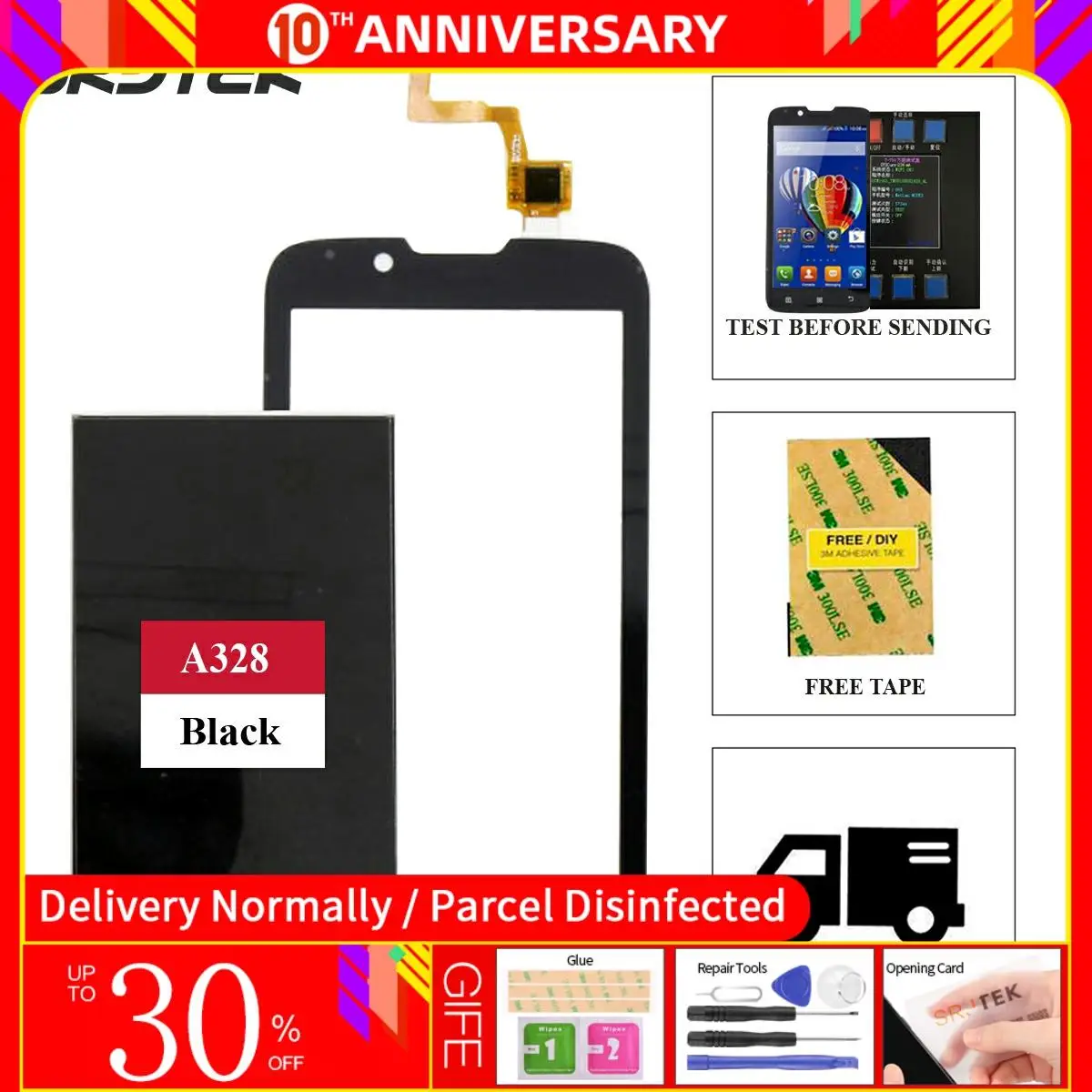 Srjtek 4 5 &quot854*480 экран для Lenovo A328 ЖК + сенсорный дигитайзер Сенсорное стекло 100% новый