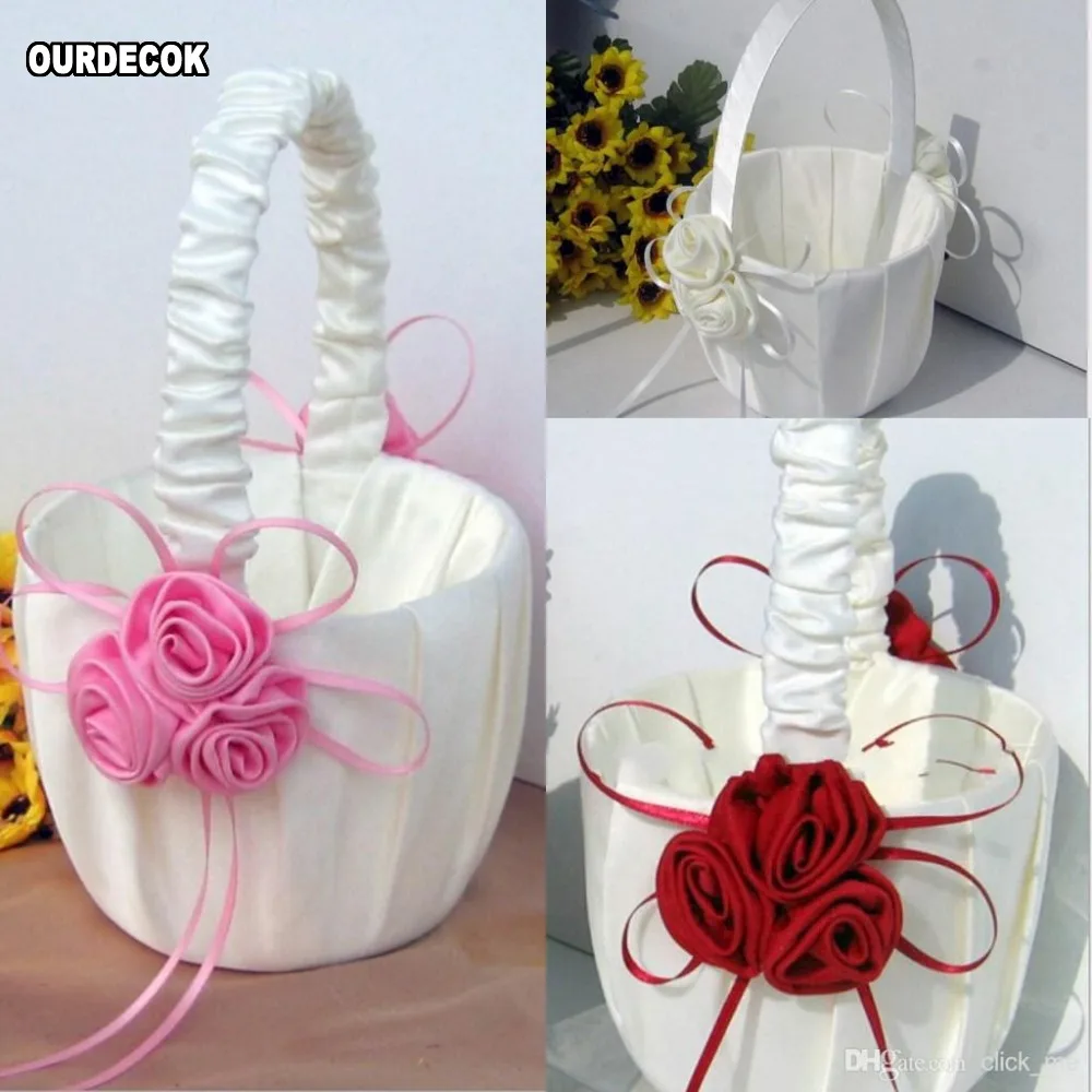 Цветочные корзины для девочек свадебных церемоний корзина подружки невесты