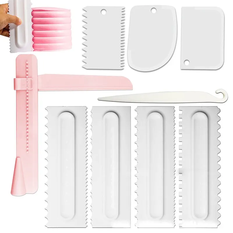 9 шт. зубчатых столовых торт крем скребок Еда Класс шпатели выпечка DIY десерт