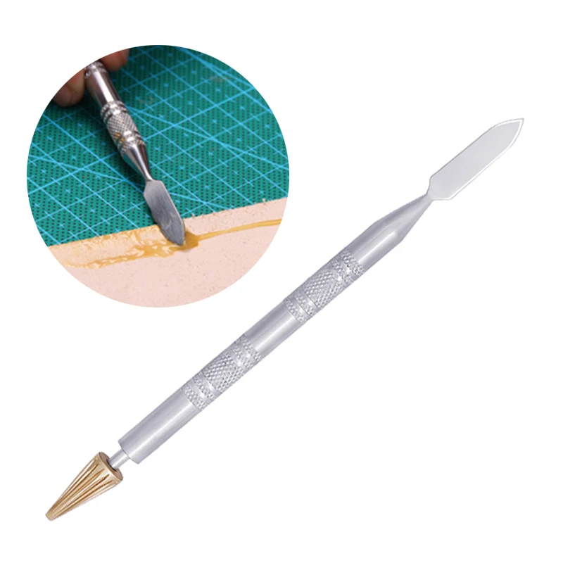 

LMDZ Dual Head Brass Head Leather Edge Oil Gluing Dye Pen Applicator Speedy Paint Roller Tool for Leather Craft Tool Double Side