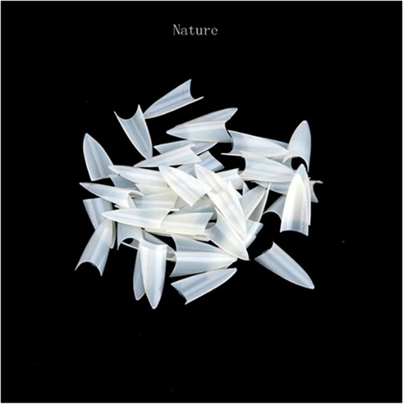 500 шт./упак. искусственные ногти натуральные/прозрачные острые французские