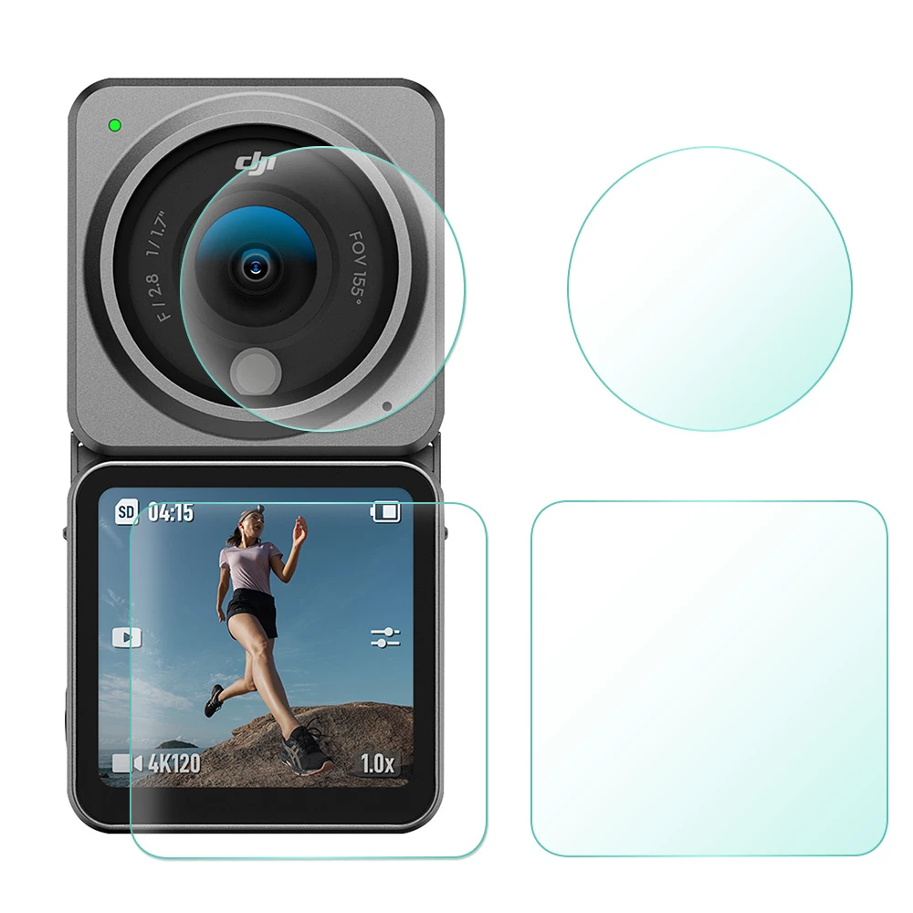 

HD Tempered Glass Screen + Lens Protector Film 2.5D Ultrathin Full Coverage for DJI Osmo Action 2 Camera Accessories