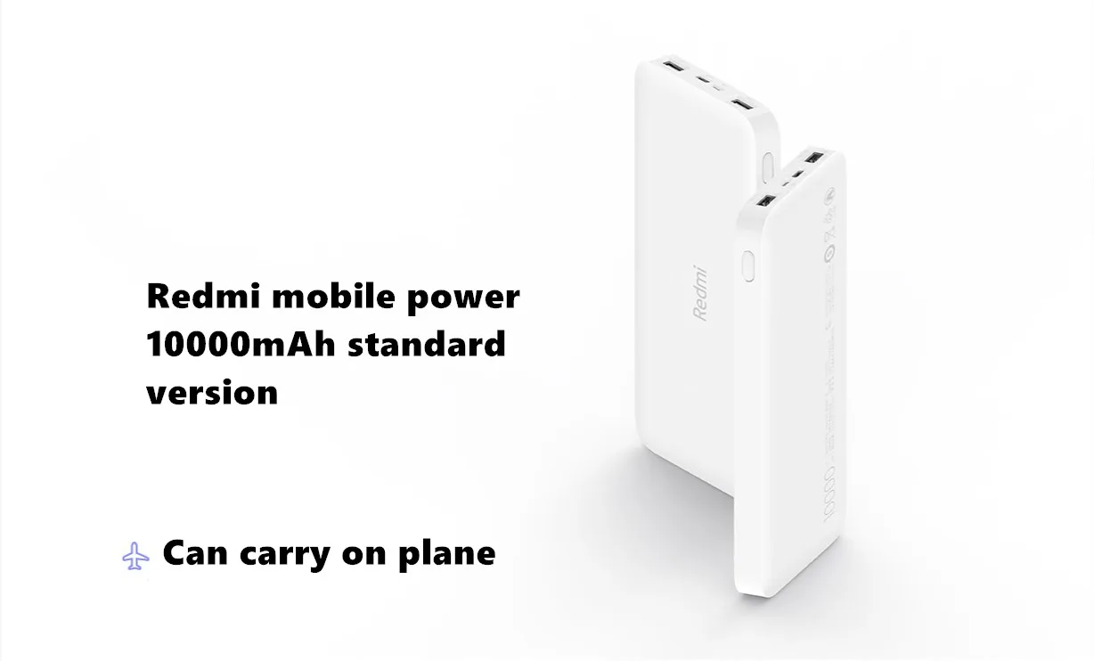 Xiao mi Red mi power Bank 10000 мАч power bank QC3.0 портативное зарядное устройство 2 usb-порта аккумулятор внешний аккумулятор mi power Bank 10000 мАч