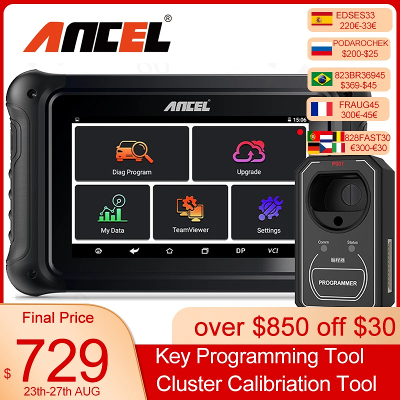 Программатор ключа ANCEL DP500 иммобилайзер кластер калибра профессиональный чип EEPROM