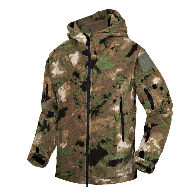 Winter Camouflage Soft Shell Fleece Jacket Tactical Army Military Jacket Multi-Pockets Windproof Thermal Polartec Hooded Coats