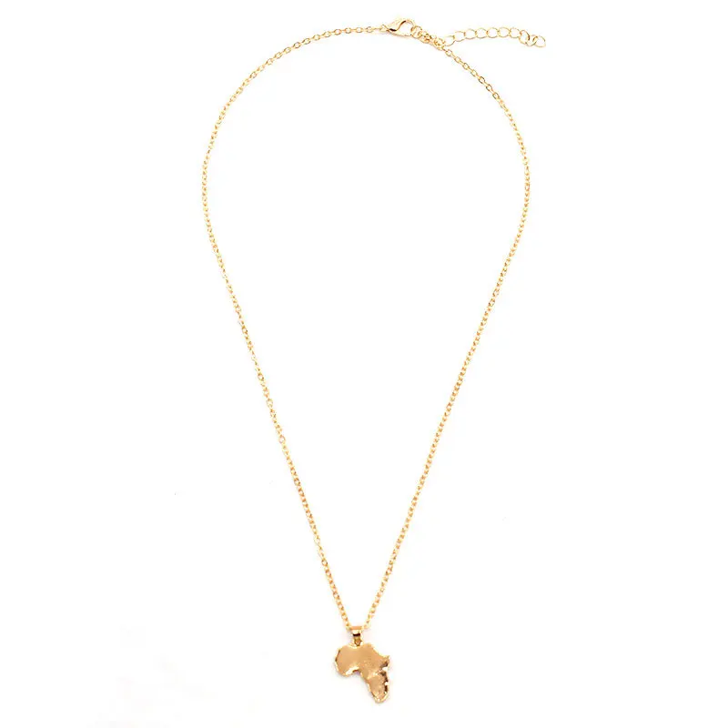 Новое ожерелье с картой Африки подвески для женщин и мужчин Золотая Серебряная