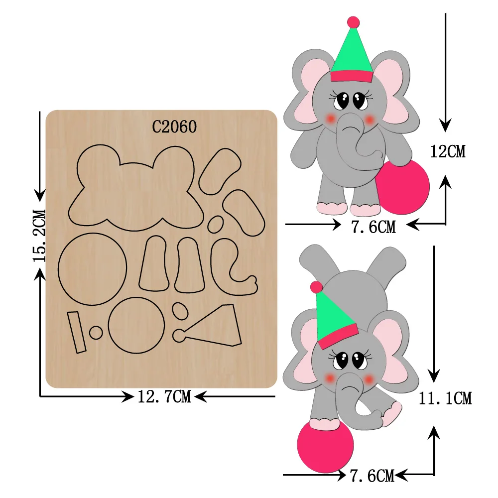 

New Elephant Wooden die Scrapbooking C2060 Cutting Dies