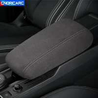 leather car central armrest box sleeve protection cover trim for audi a3 2021 lhd handrail box holster interior accessories
