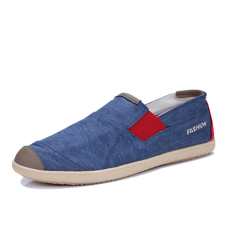 Мужские парусиновые туфли PUPUDA дышащие удобные лоферы без застежки эспадрильи